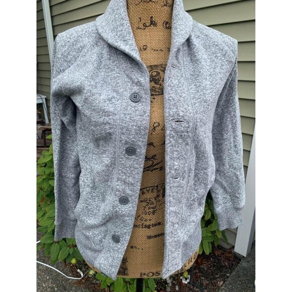 ๐ 2/$20 ๐ Gap Kids Gray Heather Button Up Jacket Large - Picture 6 of 6